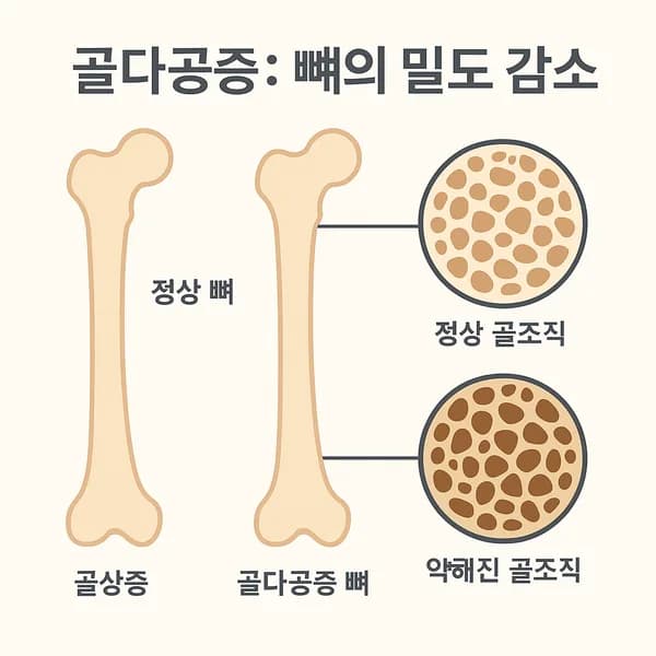 골다공증: 뼈 밀도 감소
