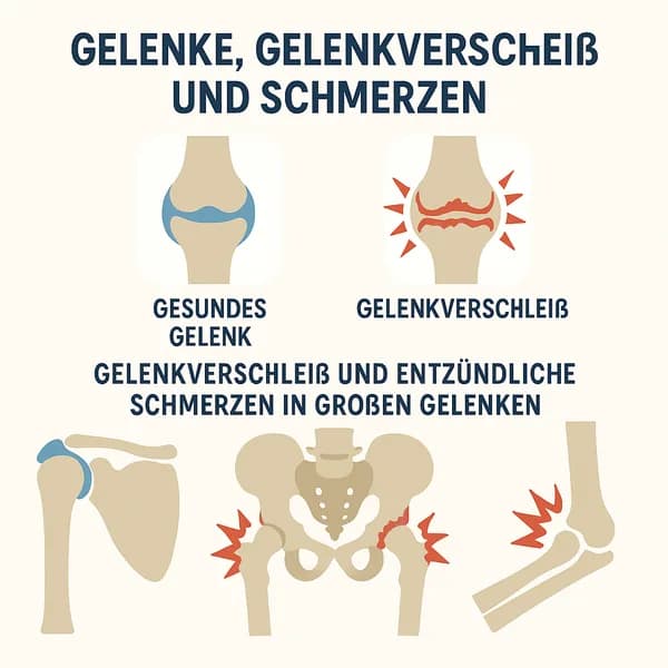 Gelenke, Gelenkverschleiß und Schmerzen: Gelenkverschleiß und entzündliche Schmerzen in großen Gelenken
