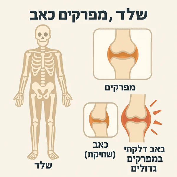 שלד, מפרקים וכאב: שחיקת מפרקים וכאב דלקתי במפרקים גדולים