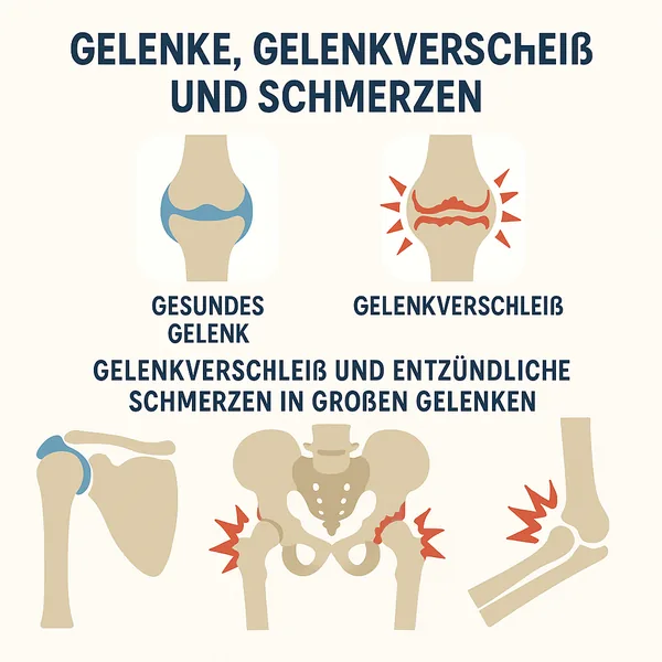 Gelenke, Gelenkverschleiß und Schmerzen: Gelenkverschleiß und entzündliche Schmerzen in großen Gelenken
