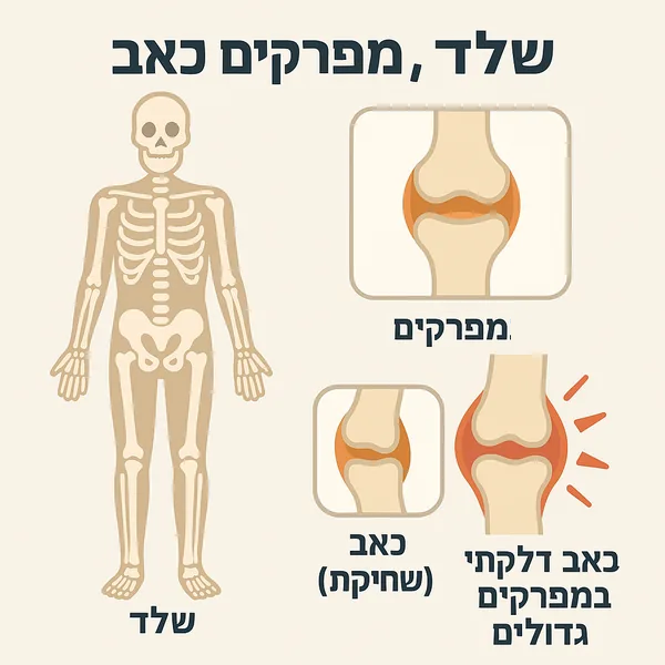 שלד, מפרקים וכאב: שחיקת מפרקים וכאב דלקתי במפרקים גדולים