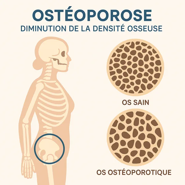 Ostéoporose : diminution de la densité osseuse